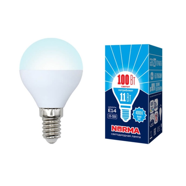 Лампочка светодиодная  LED-G45-11W/NW/E14/FR/NR картон