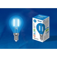 Лампочка светодиодная  LED-G45-5W/BLUE/E14 GLA02BL картон